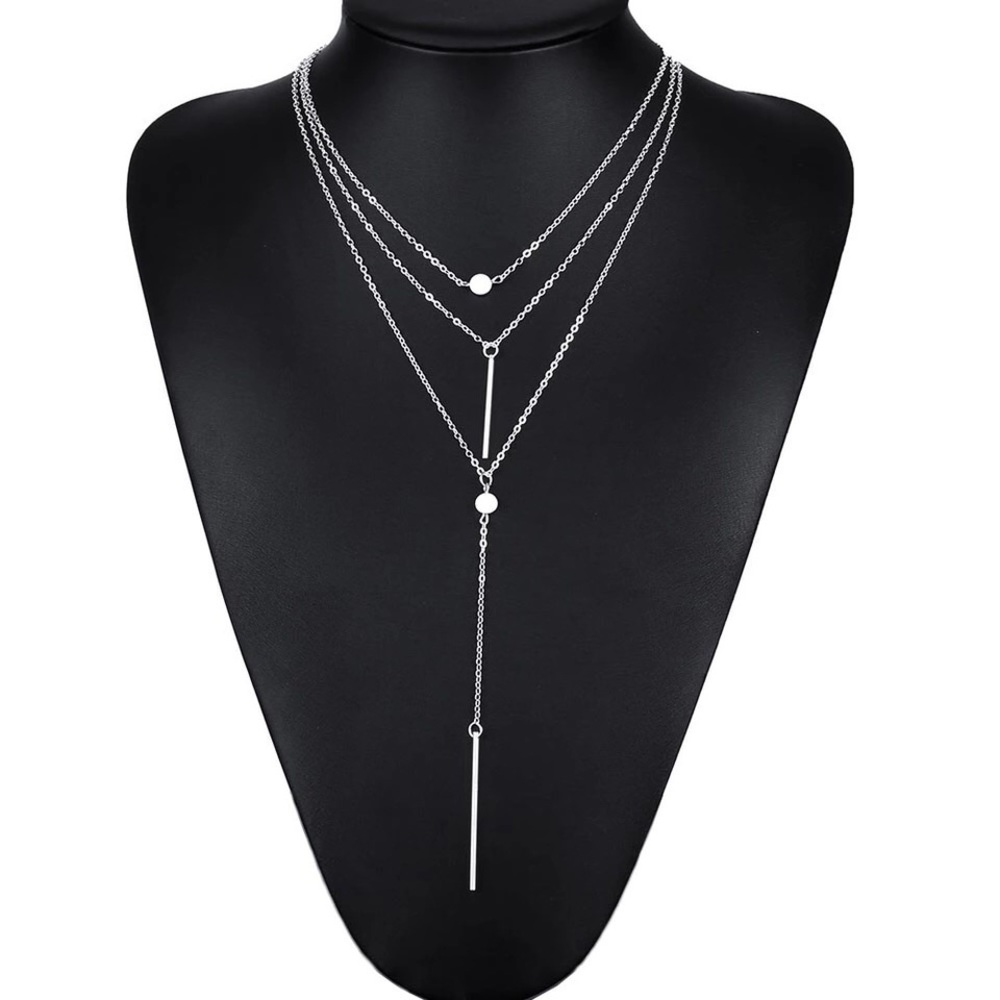 Trendy Statement Multilayered Necklace - Picture 2 of 4